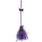 29" Purple & Black Striped Animated Witches Halloween Broom with Bat Accents